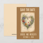 Bearbeitbare Herzen Ranken und Blumen Romantisch Save The Date (Vorne/Hinten)