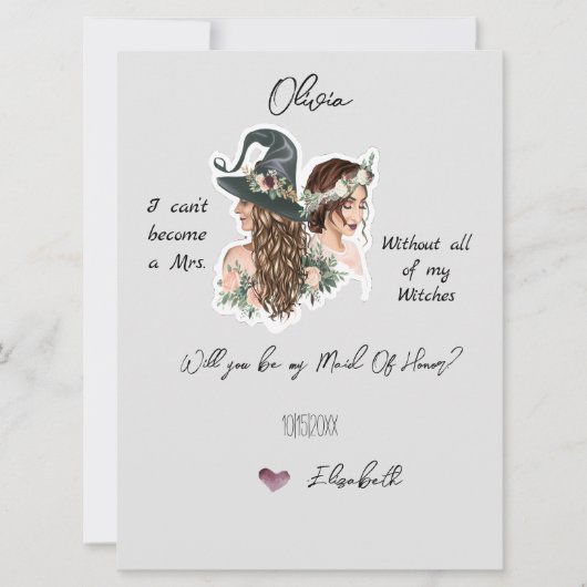 Bearbeitbare Hexachy-Brautparty-Vorschlagskarte (Vorderseite)