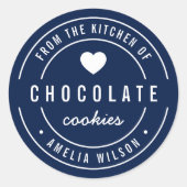 Bearbeitbare Hintergrundfarbe aus der Küche von Runder Aufkleber (Vorderseite)