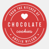 Bearbeitbare Hintergrundfarbe aus der Küche von Runder Aufkleber (Vorderseite)