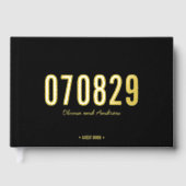 Bearbeitbare Hintergrundfarbe Datum Fett Moderne H Gästebuch (Vorderseite)