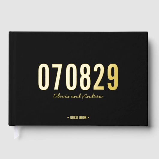 Bearbeitbare Hintergrundfarbe Datum Fett Moderne H Gästebuch (Vorderseite)