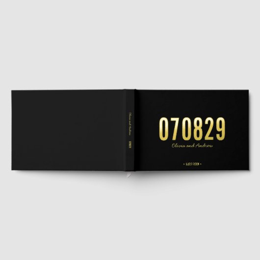 Bearbeitbare Hintergrundfarbe Datum Fett Moderne H Gästebuch (Voll)