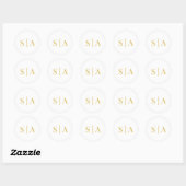 Bearbeitbare Hintergrundfarbe Hochzeitsmonogramm K Runder Aufkleber (Blatt)