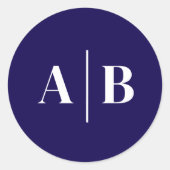 Bearbeitbare Hintergrundfarbe Hochzeitsmonogramm Runder Aufkleber (Vorderseite)