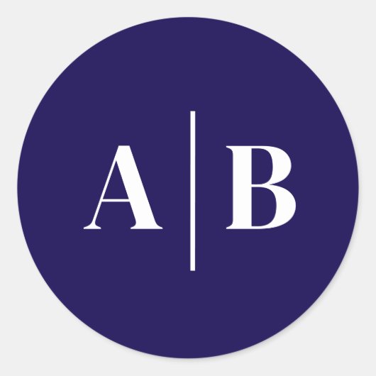 Bearbeitbare Hintergrundfarbe Hochzeitsmonogramm Runder Aufkleber (Vorderseite)