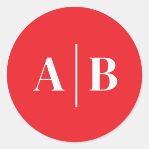 Bearbeitbare Hintergrundfarbe Hochzeitsmonogramm Runder Aufkleber
