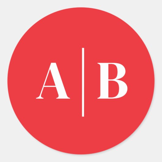 Bearbeitbare Hintergrundfarbe Hochzeitsmonogramm Runder Aufkleber (Vorderseite)