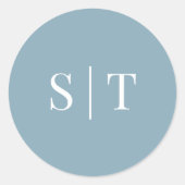 Bearbeitbare Hintergrundfarbe Hochzeitsmonogramm Runder Aufkleber (Vorderseite)