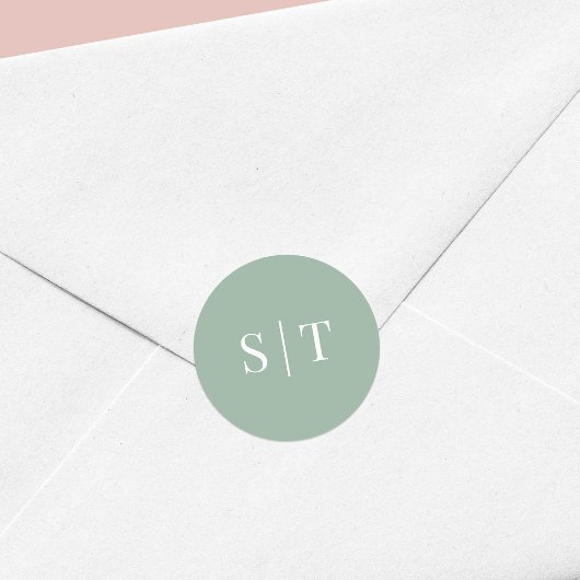 Bearbeitbare Hintergrundfarbe Hochzeitsmonogramm Runder Aufkleber