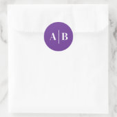Bearbeitbare Hintergrundfarbe Hochzeitsmonogramm Runder Aufkleber (Tasche)