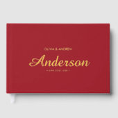 Bearbeitbare Hintergrundfarbe Hochzeitsschrift Gästebuch (Vorderseite)