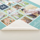 Bearbeitbare Hintergrundfarbe Monogramm FotoCollag Sherpadecke (3/4)