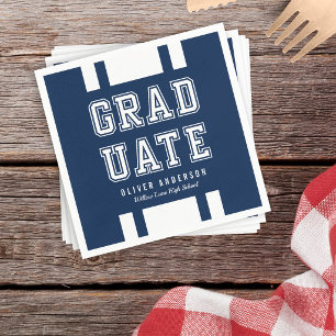 Bearbeitbare Hintergrundfarbe Universitätsabsolven Serviette