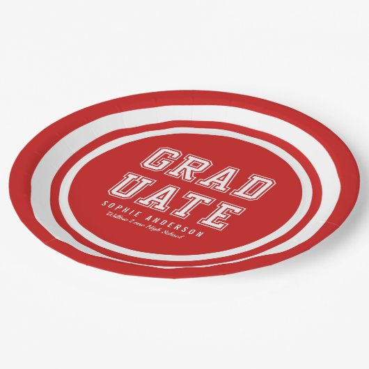 Bearbeitbare Hintergrundfarbenvielfalt Pappteller (Schrägansicht)