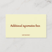 Bearbeitbare Honey Beeper-Keeper-Visitenkarte Visitenkarte (Rückseite)