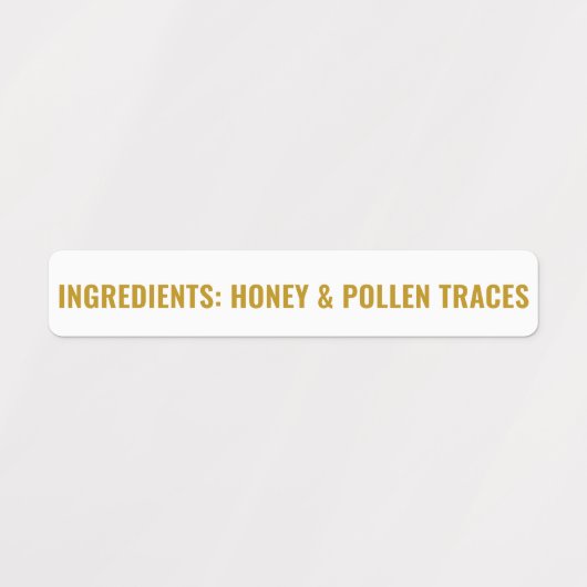 Bearbeitbare Honig-Inhaltsstoffe JAR Lid Security Etiketten (Design 1)