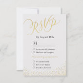 Bearbeitbare Imitate aus Glas, Gold Glitzer Kallig RSVP Karte (Vorderseite)