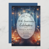 Bearbeitbare Jahreslichter in einem Mondwald Einladung (Vorne/Hinten)