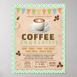 Bearbeitbare Kaffee-Spendenflyer Poster