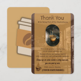 Bearbeitbare Kaffeebar-Eröffnungs-Einladung Danke- Dankeskarte