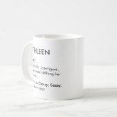 Bearbeitbare Kathleen-Namensdefinition, benutzerde Kaffeetasse (Vorderseite Links)