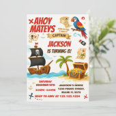 Bearbeitbare Kinder Schatzkarte Einladung (Stehend Vorderseite)