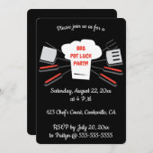 Bearbeitbare Koch Hat GRILLEN Party Einladung (Vorne/Hinten)