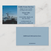 Bearbeitbare Krandienstleistungen Visitenkarte (Vorne/Hinten)
