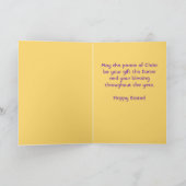 Bearbeitbare Kreuz- und Blume Osterzeit Karte (Innenseite)