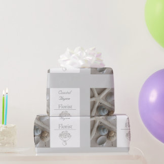 Bearbeitbare Küstenflorist-Branding-Logo-Vorlage Geschenkpapier