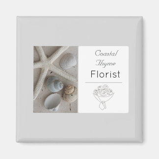 Bearbeitbare Küstenflorist-Branding-Logo-Vorlage Magnet