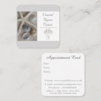 Bearbeitbare Küstenflorist-Branding-Logo-Vorlage Terminkarte