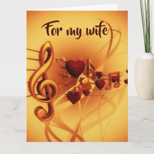 Bearbeitbare Liebe und Musik Karte (Vorderseite)