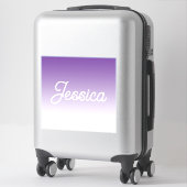 (Bearbeitbare) lila Ombre-Farbe & Ihr Text Aufkleber (Koffer)