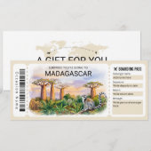 Bearbeitbare Madagaskar-Reise-Boarding-Pass-Ticket Einladung (Vorne/Hinten)