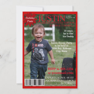 Bearbeitbare Magazin-Cover-Party-Einladung Einladung
