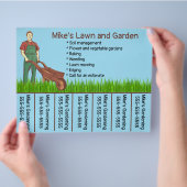 Bearbeitbare männliche Rasen und Gartenpflege Tele Flyer (Hand)