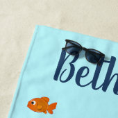 bearbeitbare Meerjungfrau und Fisch Strandtuch (Beispiel)