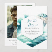 Bearbeitbare Minimal-Nautische Hochzeit Save The Date (Vorne/Hinten)