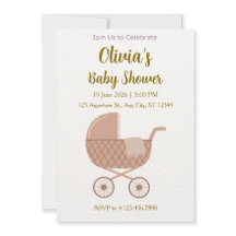 Bearbeitbare minimalistische Babyparty-Einladung