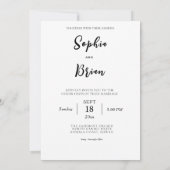 Bearbeitbare Minimalistische Hochzeitsvorlage Einladung (Rückseite)