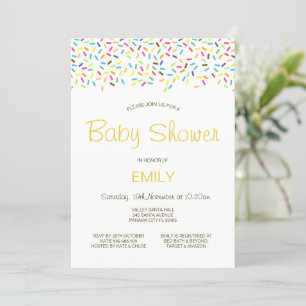Bearbeitbare, mit Streuseln versehene Babyparty-Ei Einladung