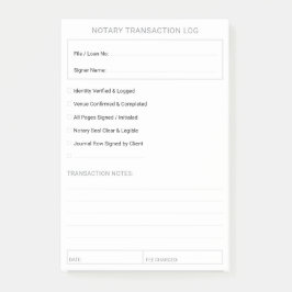 Bearbeitbare mobile Notar-Abschluss-Checkliste 4x6 Post-it Klebezettel