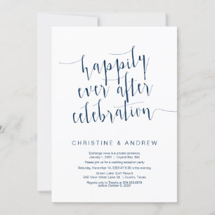 Bearbeitbare moderne navyblaue Schrift, Hochzeitsf Einladung