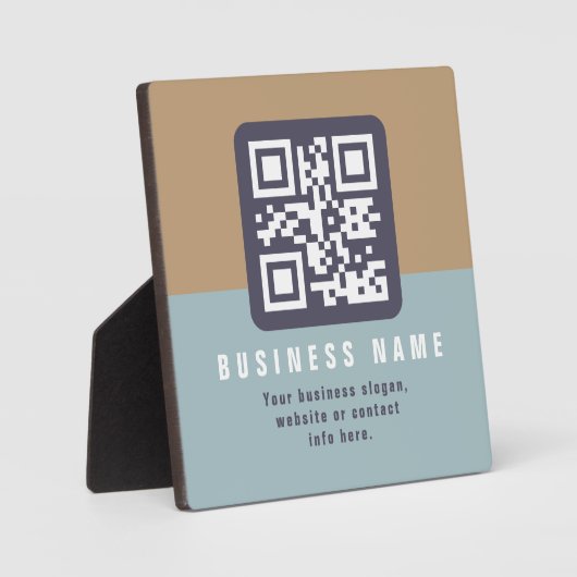 Bearbeitbare moderne QR-Code-Vorlage | gedämpfte F Fotoplatte (Vorderseite)