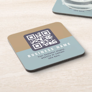 Bearbeitbare moderne QR-Code-Vorlage Gedämpfte F Getränkeuntersetzer