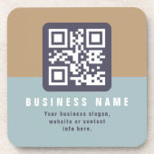 Bearbeitbare moderne QR-Code-Vorlage | Gedämpfte F Getränkeuntersetzer (Vorderseite)