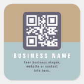 Bearbeitbare moderne QR-Code-Vorlage | Gedämpfte F Quadratischer Aufkleber (Vorderseite)