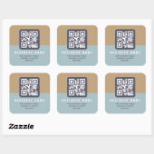 Bearbeitbare moderne QR-Code-Vorlage | Gedämpfte F Quadratischer Aufkleber (Blatt)
